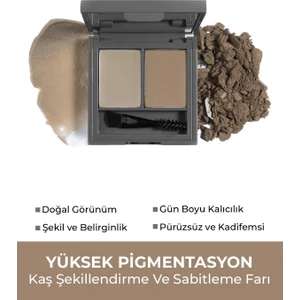 Şekillendirici, Belirginleştirici Açık Kahve Kaş Sabitleme Farı-Perfect Fix Brow Palette 701 Brown
