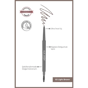 Asansörlü Ultra İnce Uçlu Dolgunlaştırıcı Açık Kahve Kaş Kalemi - Retractable Eyebrow Pencil 02
