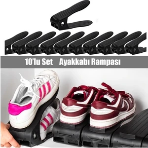 Home 10 Lu Ayakkabı Rampası Ayakkabı Düzenleyici Dolap Içi Organizer- Siyah