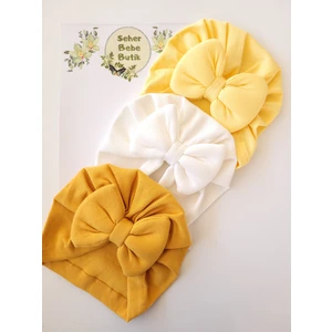 Kız Bebek Renkli Kaşkorse Bone 3'lü Set