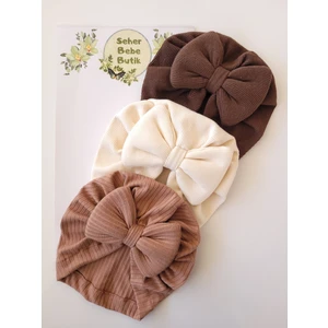 Kız Bebek Renkli Kaşkorse Bone 3'lü Set