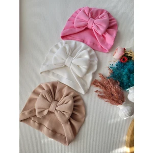 Kız Bebek Renkli Kaşkorse Bone 3'lü Set