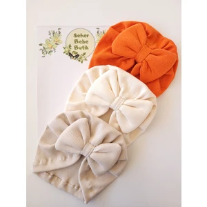 Kız Bebek Renkli Kaşkorse Bone 3'lü Set