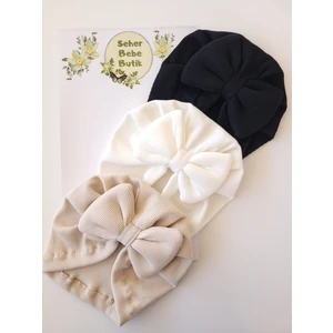 Kız Bebek Renkli Kaşkorse Bone 3'lü Set