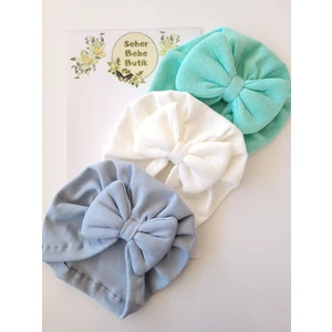 Kız Bebek Renkli Kaşkorse Bone 3'lü Set