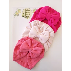 Kız Bebek Renkli Kaşkorse Bone 3'lü Set