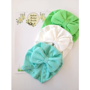 Kız Bebek Renkli Kaşkorse Bone 3'lü Set