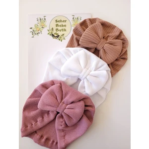 Kız Bebek Renkli Kaşkorse Bone 3'lü Set