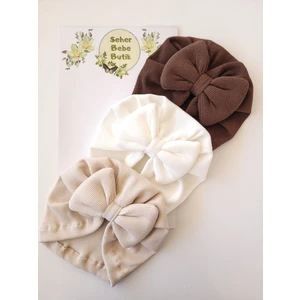 Kız Bebek Renkli Kaşkorse Bone 3'lü Set