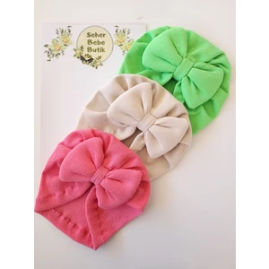 Kız Bebek Renkli Kaşkorse Bone 3'lü Set