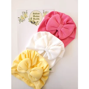 Kız Bebek Renkli Kaşkorse Bone 3'lü Set