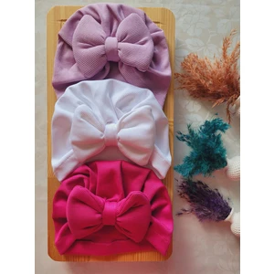 Kız Bebek Renkli Kaşkorse Bone 3'lü Set