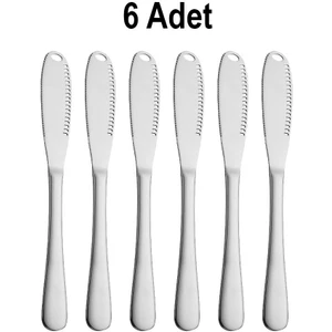 Çelik 6 Adet Delikli Tereyağ Kaşar Krem Peynir Sürme Kahvaltı Bıçağı CIN617BY-6