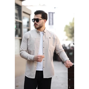 Erkek Gizli Cep Paraşüt Kumaş Gömlek
