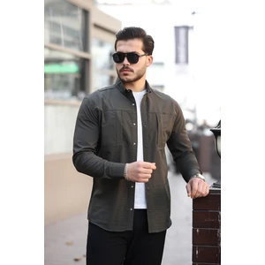 Erkek Gizli Cep Paraşüt Kumaş Gömlek