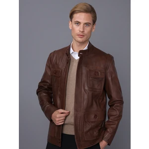 Basics & More Erkek Deri Ceket Safarı