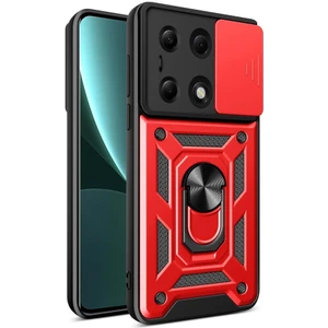 Xiaomi Redmi Note 13 Pro 4g Ile Uyumlu Kılıf Kamera Korumalı Sürgülü Yüzüklü Standlı Tank
