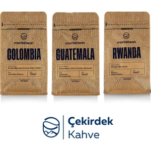 3'lü Çekirdek Kahve Tanışma Paketi - Kolombiya - Guatemala - Rwanda