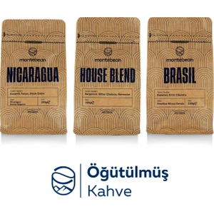 3'lü Öğütülmüş Filtre Kahve Tanışma Paketi / Nicaragua - House Blend - Brazilya