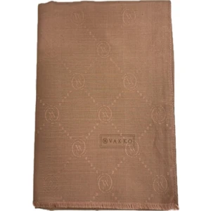 Pamuk Ipek Monogram Şal 40753-YENI Kahve
