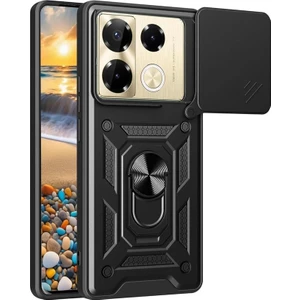 Infinix Note 40 Pro 5g ile Uyumlu Kılıf Magnetik Standlı Kamera Korumalı Sürgülü Kapak