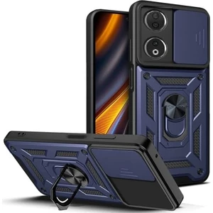 Honor 90 5g ile Uyumlu Kılıf Magnetik Standlı Kamera Korumalı Sürgülü Kapak