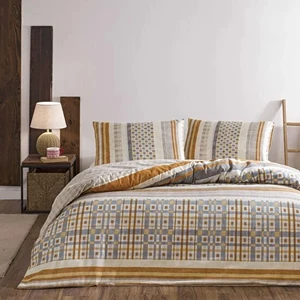 Flanel Pazen Çift Kişilik Nevresim Takımı Merald Bej