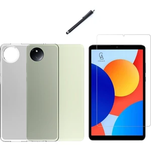Xiaomi Redmi Pad Se 8.7 Inç ile Uyumlu Şeffaf Esnek Silikon Tablet Kılıfı Ekran Koruyucu ve Kalem