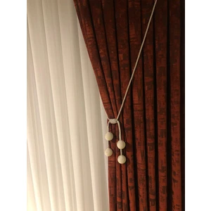 Safir Ev Özel Üretim Fon ve Tül Perde Pratik Tavan Bağlama Aksesuarı 4 Toplu Tavan Braçol 2 Adet Açık Vizon Renk