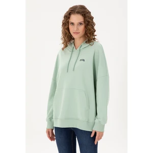 U.S. Polo Assn. Kadın Su Yeşili Sweatshirt 50297324-VR048
