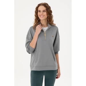 U.S. Polo Assn. Kadın Gri Melanj Sweatshirt 50298988-VR086