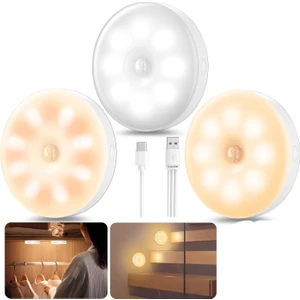 Sge Teknoloji  L2025 16 LED 3 Renkli Şarjlı ve Pilli Hareket Sensörlü Type-C Girişli LED Işık Lamba
