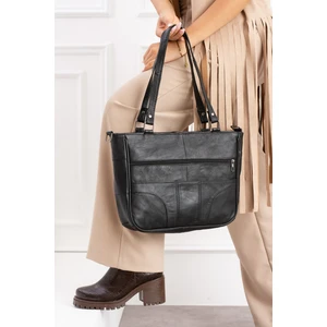 Hakiki Deri Orta Boy Siyah Kadın Omuz Çantası ve Postacı Çanta / Birinci Kalite Hakiki Deri Kadın Çanta