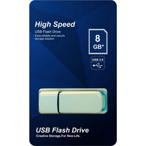 Elba 8gb Plastik Beyaz-Mavi 2.0 USB Flash Bellek