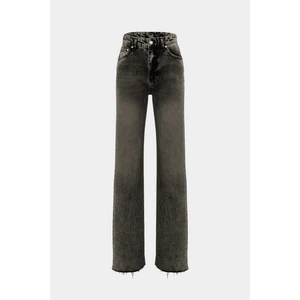High Waist Wed Leg Kar Yıkama Geniş Paça Dikişsiz Jean
