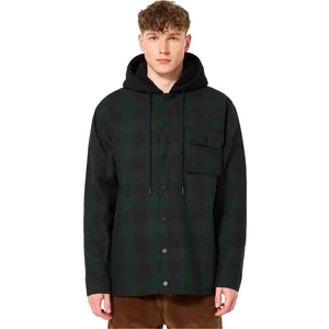 Siyah - Yeşil Erkek Kareli Zip Ceket FOA404860 Bear Cozy Hooded Jacket