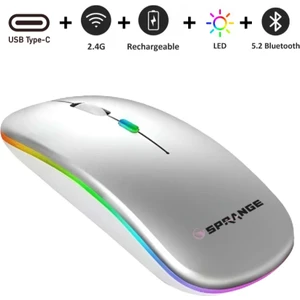 Kablosuz Mouse Bluetooth – Şarjlı, Type-C, Ergonomik, 500 Mah, 800/1200/1600 Dpı, LED Işık