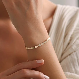 Italy Altın Bileklik Rectangle