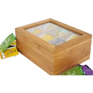 Kaliteli Bambu Çay Kutusu, 6 Bölmeli