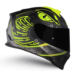 Dinamo Fighter Mat Siyah-Antrasit-Sarı Kask