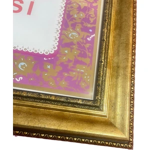 İpek Sanat Avukatlık Ruhsat Çerçevesi Soft Gold Renk - 33 x 48 Boyut Belge Için - Hakiki Camlı Ruhsatname Çerçevesi