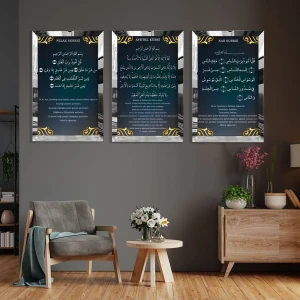 Felak Nas Ve Ayetel Kürsi Dini Gümüş Pleksi Çerçeveli Tablo