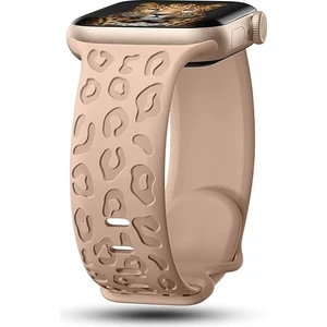 Apple Watch 44/45/46/49mm Kordon Leopar Desen Yumuşak Silikon Kordon 2/3/4/5/6/se/7/8/9/10/11/ultra