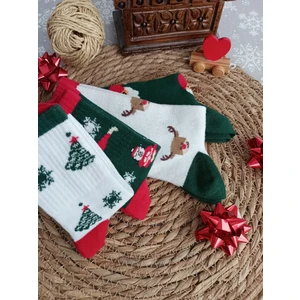4'lü Noel-Yılbaşı Konsept Aile Çorap Seti