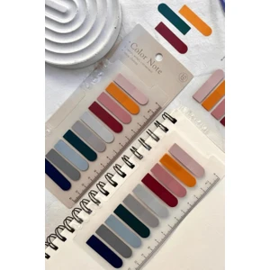 10 Renkli Cetvelli Retro Koyu Tonlar Oval Şeffaf Postit ARI335-006