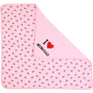 %100 Pamuklu Yenidoğan Çift Katlı Penye Bebek Battaniyesi Pembe