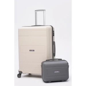 Premium Polipropilen Kırılmaz 2'li Valiz Seti Büyük Boy ve Makyaj 2'li Set V305