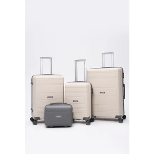 4'lü Valiz Seti Elatae Premium Polipropilen Kırılmaz Valiz Büyük - Orta - Kabin Boy ve Makyaj V305