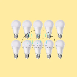 10 Adet 220V 9 Watt 3000K Günışığı E27 Duy LED Ampül Iç Mekan