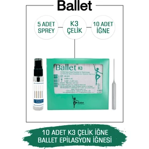 10 Adet K3 Gümüş Epilasyon İğnesi 10'lu K3 Çelik İğne